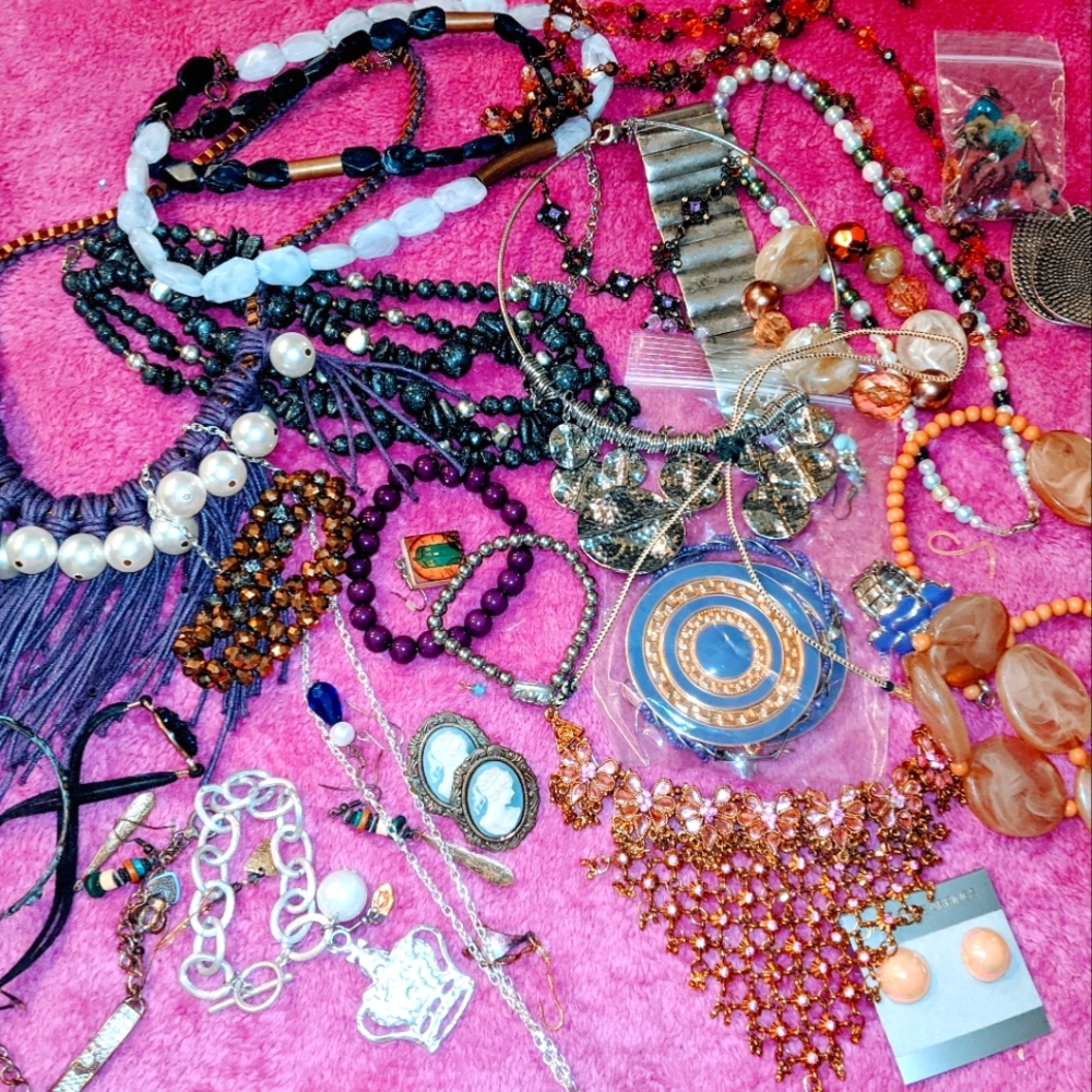 Bag Lot of Craft Jewelry 2 lbs